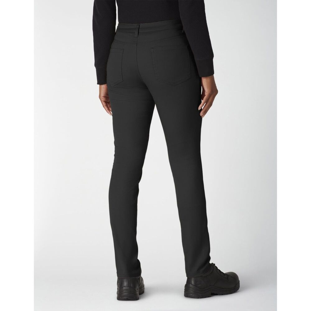 Genuine Dickies Women's Stretch Twill Skinny Service Pant Rinse Black Size 4 - Picture 5 of 6